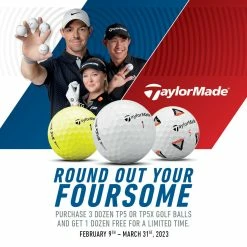 TaylorMade Round Out Your Foursome- Buy 3 Get One Free TP5 Or TP5x Golf Balls
