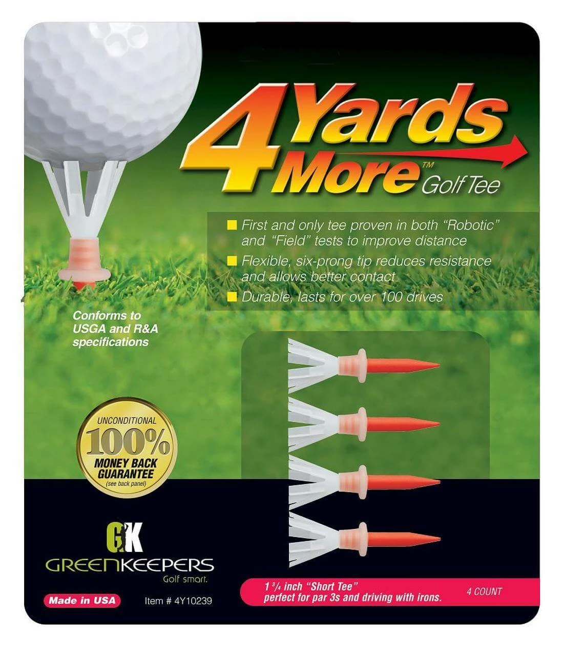 Gdf 4 Yards More Standard Tees 4 Pack 1.3/4" 1 Gdf 4 Yards More Standard Tees 4 Pack 1.3/4"