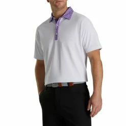 FootJoy Pique Tulip Trim Stretch Lisle Collar