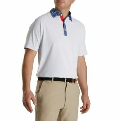 FootJoy Pique Tulip Trim Stretch Lisle Collar -Hot Sale golf clubs Shop FJ 28457 02 327011