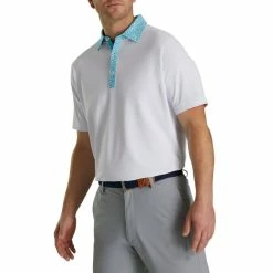 FootJoy Pique Tulip Trim Stretch Lisle Collar -Hot Sale golf clubs Shop FJ 28458 02 223625
