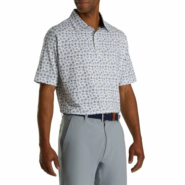 FootJoy Lisle Travel Print Self Collar 2 FootJoy Lisle Travel Print Self Collar - Bilde 2