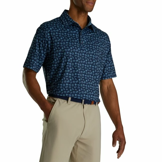FootJoy Lisle Travel Print Self Collar 1 FootJoy Lisle Travel Print Self Collar