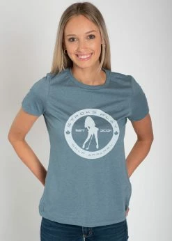 Stroke Play Golf Apparel Stroke Play Circle Women's T-Shirt -Hot Sale golf clubs Shop Ladies t shirt short sleeve front circle logo slate white heather a97050c3 99ef 4090 8369 6a811e8677ab