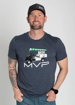 Stroke Play Golf Apparel MVP Men's T-Shirt 11 Stroke Play Golf Apparel MVP Men's T-Shirt -Hot Sale golf clubs Shop Stroke Play MVP tshirt t logo navy front 2 cotton poly 54157267 4902 425d 9bee eba82721b7b6