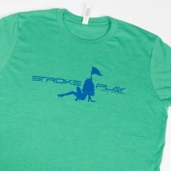 Stroke Play Golf Apparel Stroke Play Men's T-Shirt -Hot Sale golf clubs Shop Stroke Play logo tshirt t logo green cotton poly